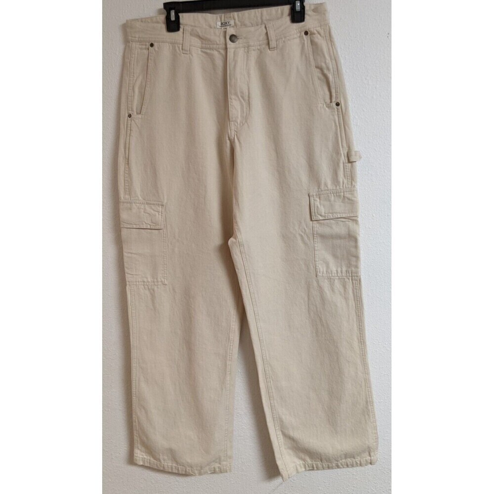 Women's ROXY Off White Lefty Cargo Pants Size XL WORN ONCE! - Picture 2 of 16